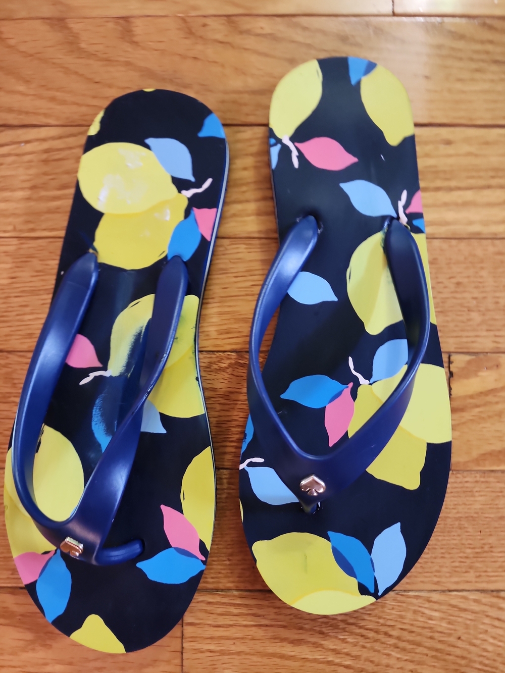 Kate Spade Women’s Navy Lemon-Print Flip Flops